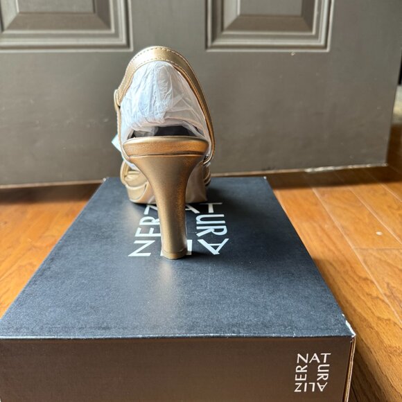 Naturalizer Brenta Bronze Pearl Metallic Heeled Sandals Size 8.5 - Picture 3 of 4